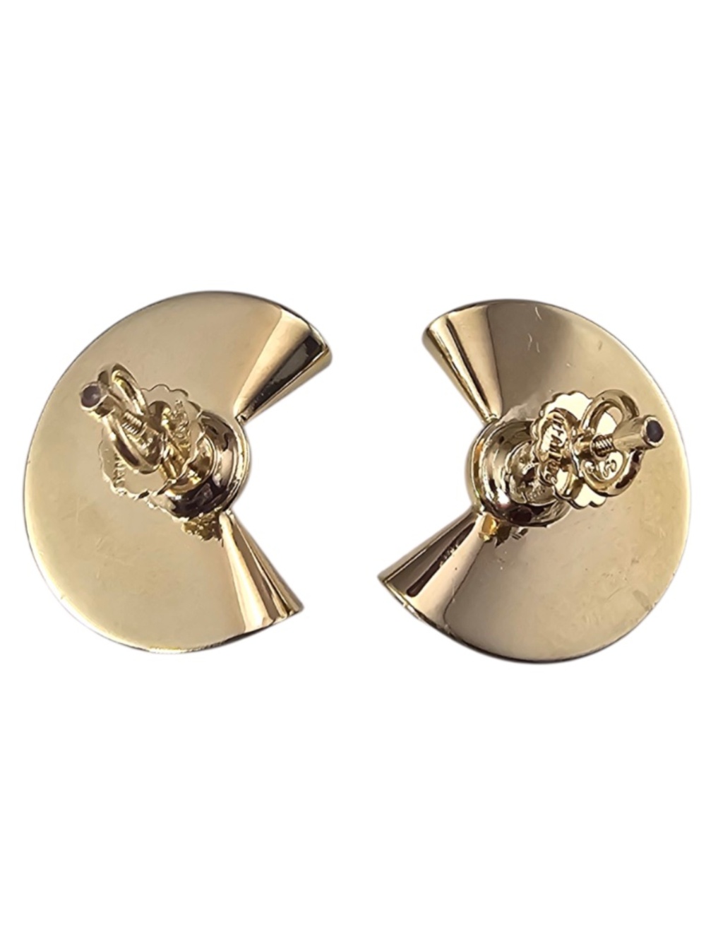Tiffany & Co. 14K Yellow Gold Fluted Fan Earrings #24644 - Picture 4 of 8